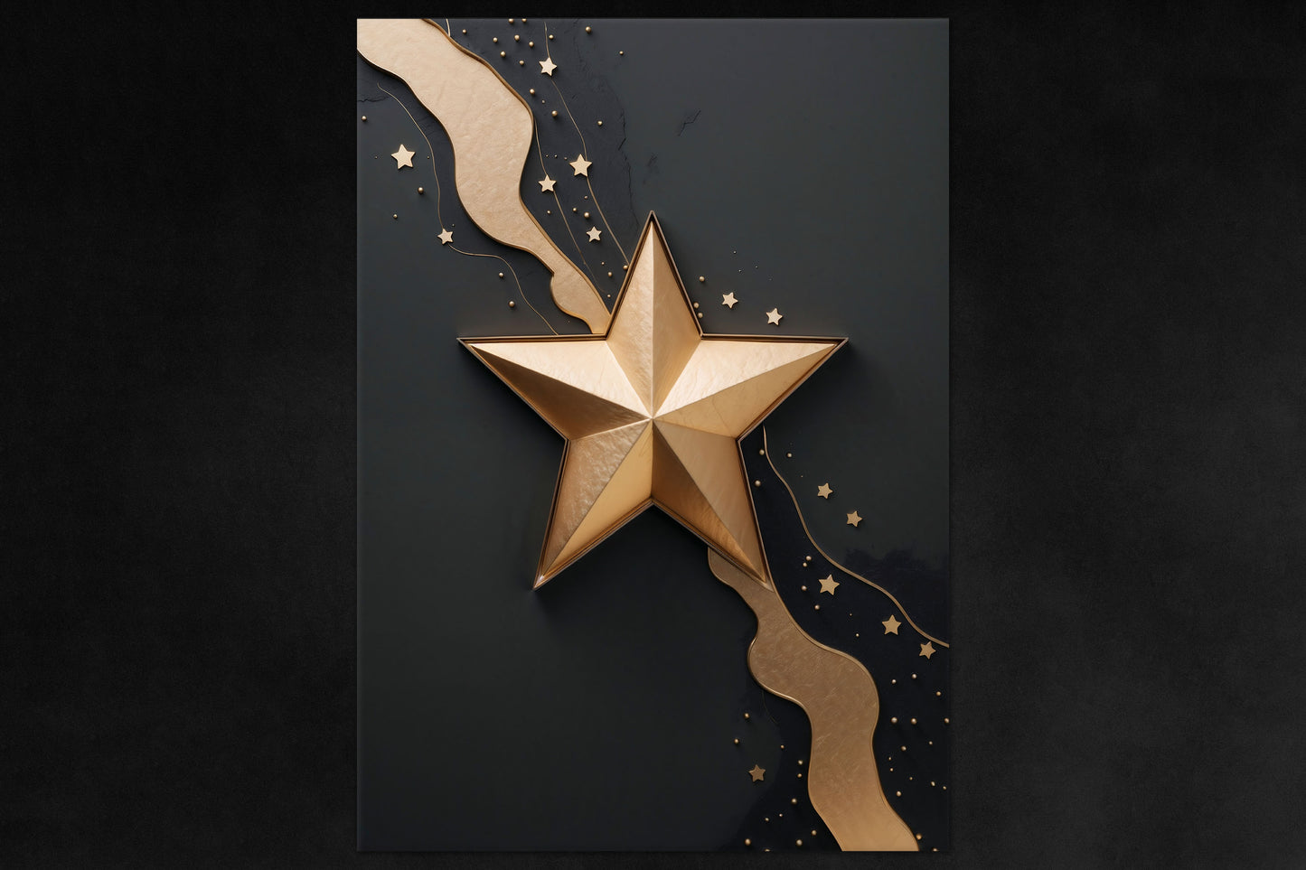 Najm poster - gold star-inspired metal magnetic wall art from Aurum Astralis