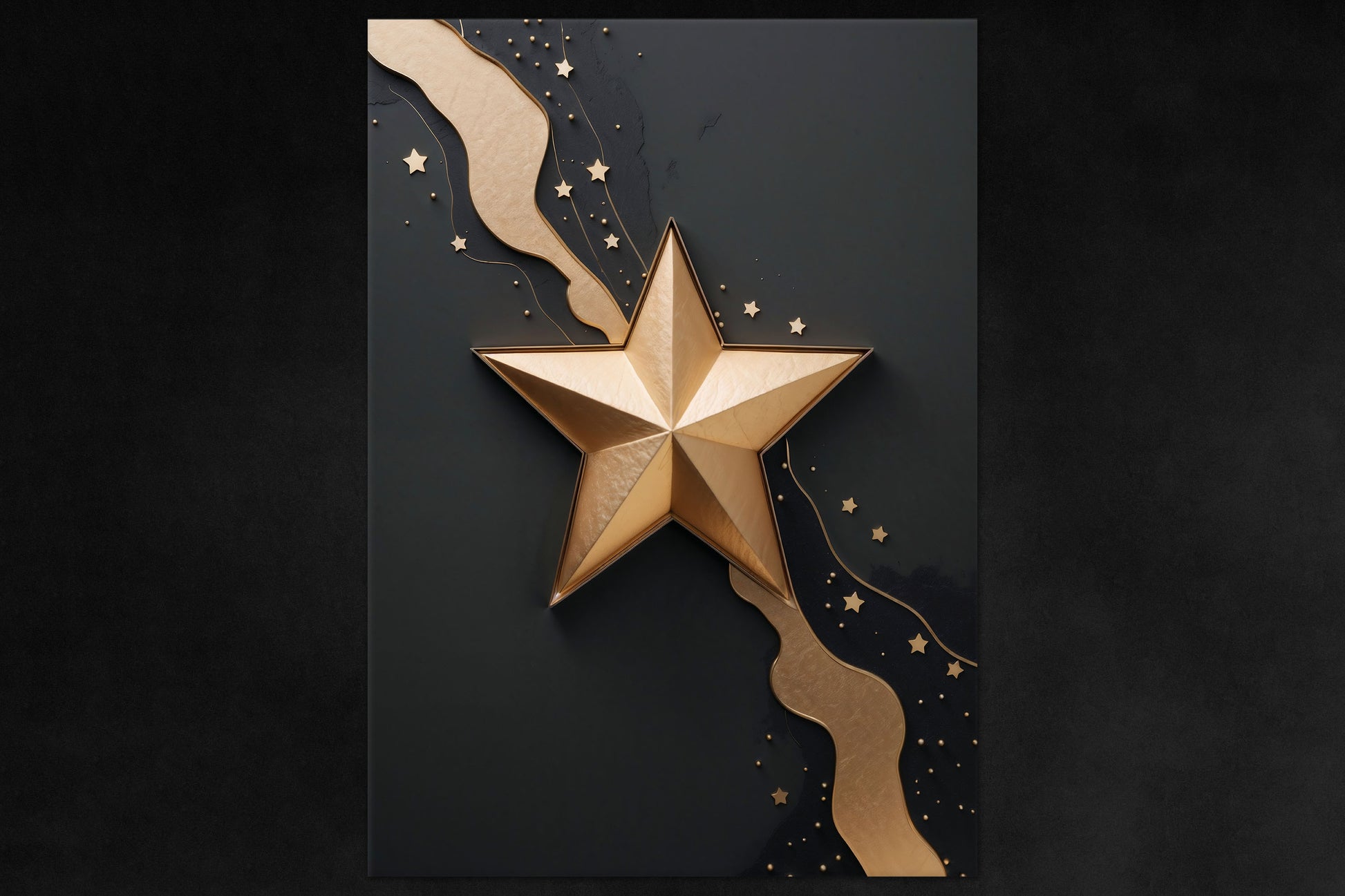 Najm poster - gold star-inspired metal magnetic wall art from Aurum Astralis