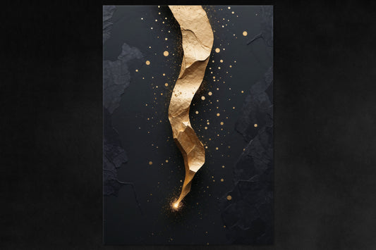 Falling Star poster - gold ribbon-style celestial metal wall art from Aurum Astralis