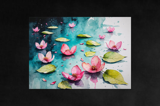 Lotus Reflection poster - serene floral metal poster from Nature Ink Collection