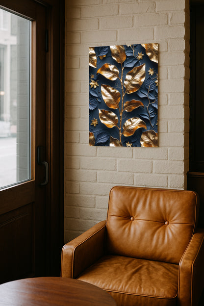 🌿 Golden Elegance | Royal Collection – 18x24 Metal Magnetic Poster