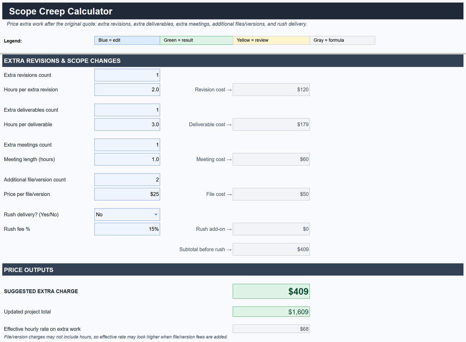 Freelance Pricing Kit screenshot