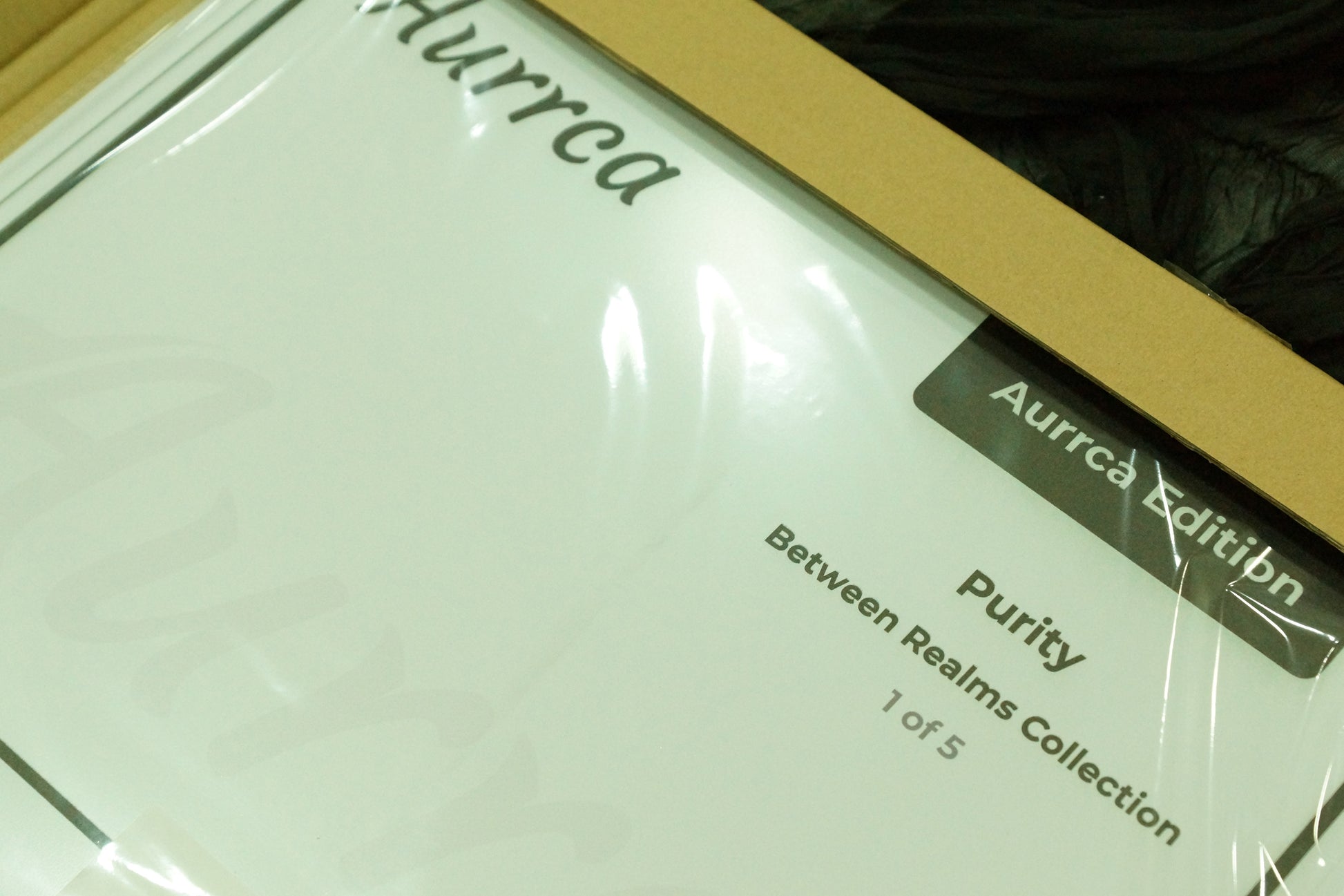 Aurrca branded protective sleeve showing premium packaging finish
