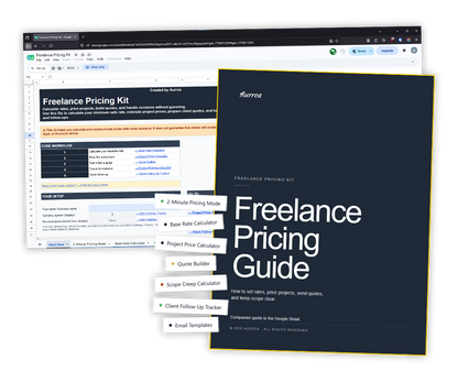 Freelance Pricing Kit with Google Sheet pricing system and PDF guide