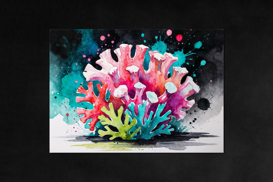 Coral Rhythm poster - artistic coral-tone ink-style metal wall art decor