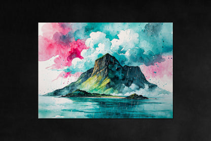 The Isolated Peak poster - premium mountain-inspired metal wall art from Nature Ink