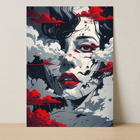 ☁ She and the Storm – Surreal Whisper | Reverie Collection – 18x24 Metal Magnetic Poster