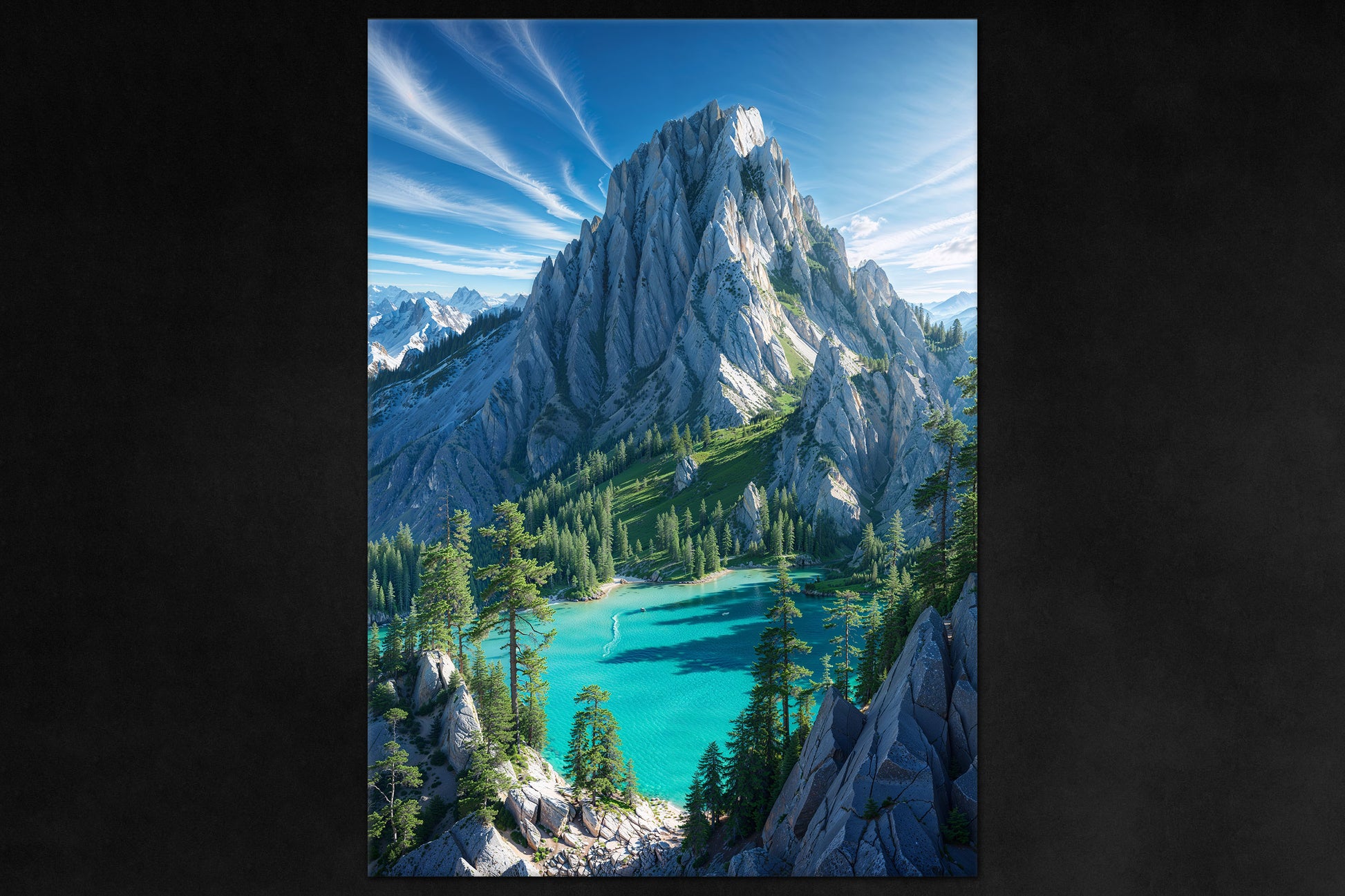 The Hidden Lake poster - premium mountain landscape metal poster from Timeless Grove