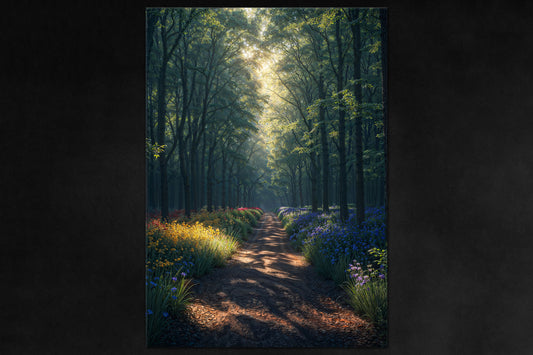 Into the Woods poster - luxury forest-inspired metal wall art from Timeless Grove